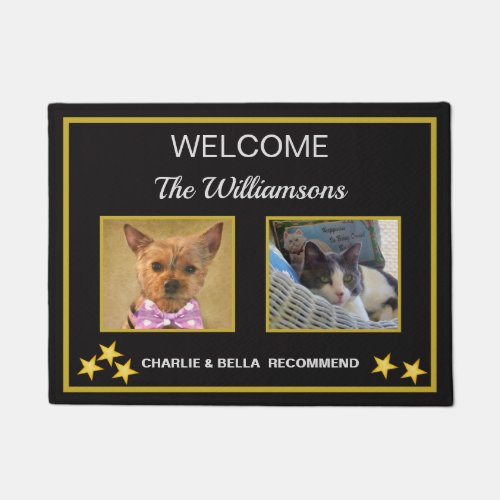 Custom Photo Pets Names Welcome  Doormat