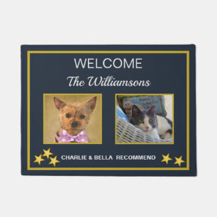 Custom Photo Pets Names Welcome Doormat