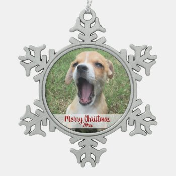 Custom Photo Pewter Snowflake Ornaments by UniqueChristmasGifts at Zazzle