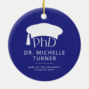 Custom Photo PhD Doctoral Degree Graduation Ceramic Ornament