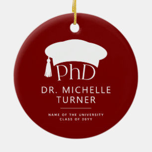 Custom Photo PhD Doctoral Degree Graduation Ceramic Ornament