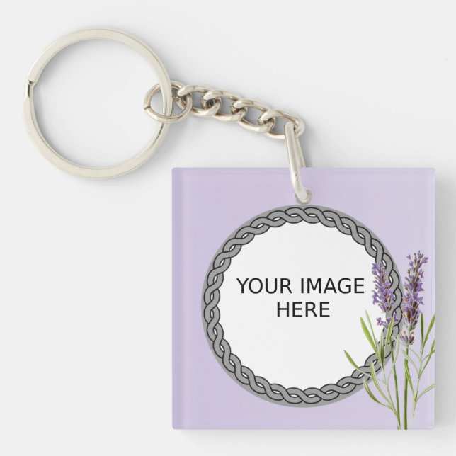 Custom Photo / Picture Here In Memory of Memorial Keychain (Front)