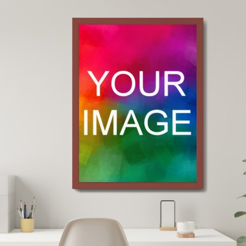 Custom Photo Picture Image Design Walnut Large Framed Art