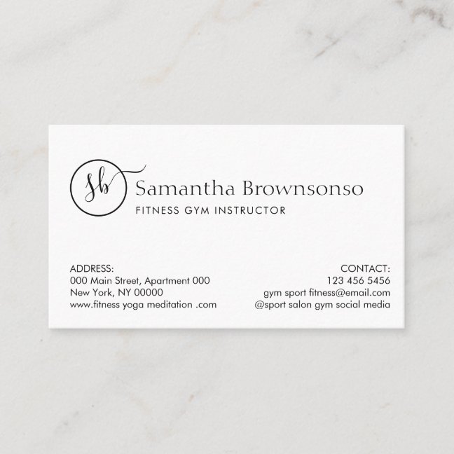 Custom photo pilates fitness personal trainer business card