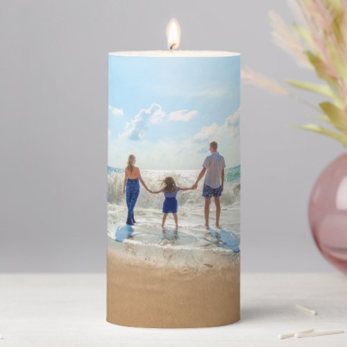 Custom Photo Pillar Candle with Your Photos Design