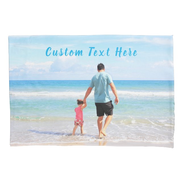 Custom Photo Pillow Case with Your Photos and Text (Front)