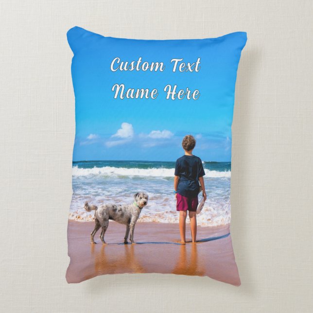 Custom Photo Pillow with Text (Back(Vertical))