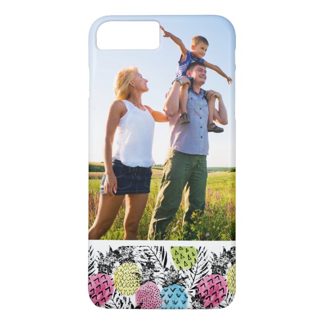 Custom Photo Pineapple Grunge Palms Case-Mate iPhone Case (Back)
