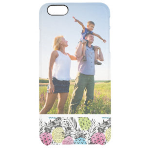 Custom Photo Pineapple Grunge Palms Clear iPhone 6 Plus Case