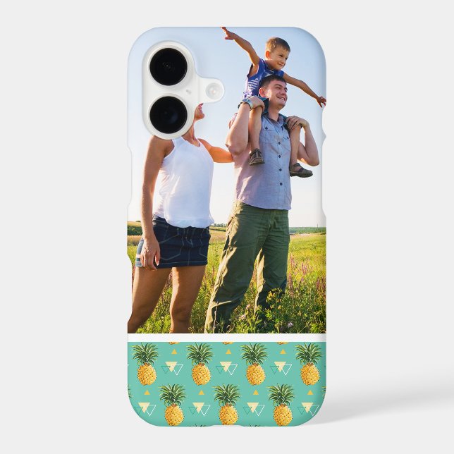Custom Photo Pineapples On Geometric Pattern Iphone Case (Back)
