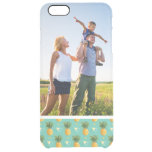 Custom Photo Pineapples On Geometric Pattern Clear iPhone 6 Plus Case