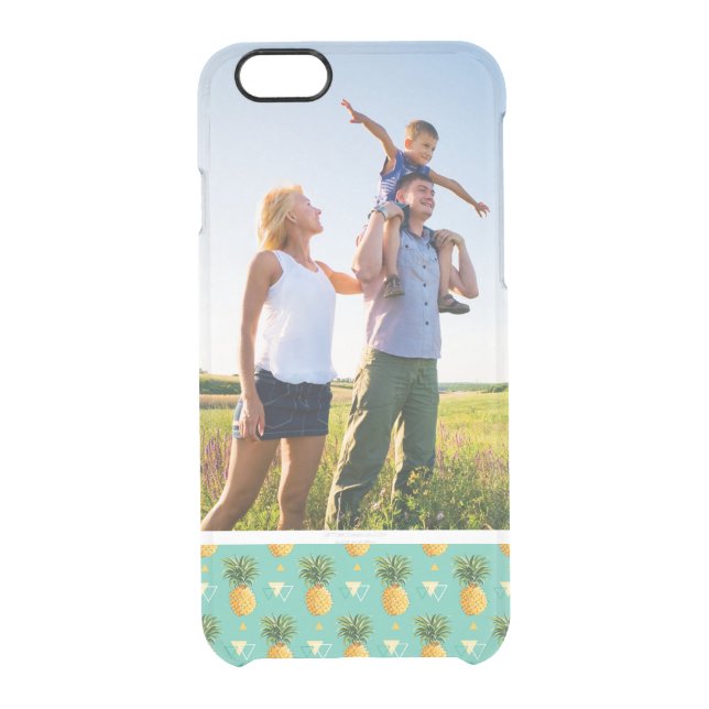 Custom Photo Pineapples On Geometric Pattern Uncommon iPhone Case (Back)