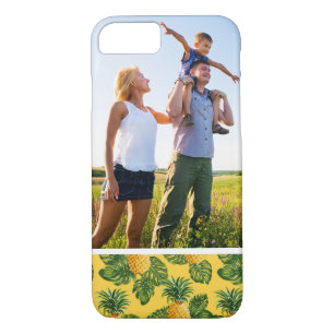 Custom Photo Pineapples & Tropical Leaves On Gold iPhone 8/7 Case