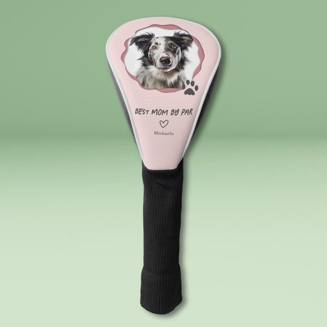 Custom Photo Pink Dog Best Mom by Par Golf Head Cover (Creator Uploaded)