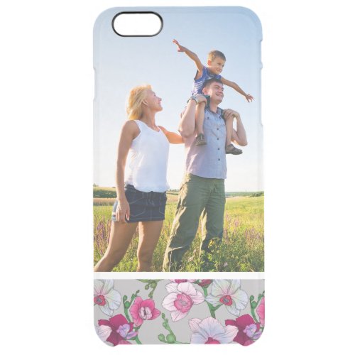 Custom Photo Pink Orchids In Bloom Clear iPhone 6 Plus Case