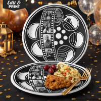 Custom Photo Plates, Hollywood Party Film Strip