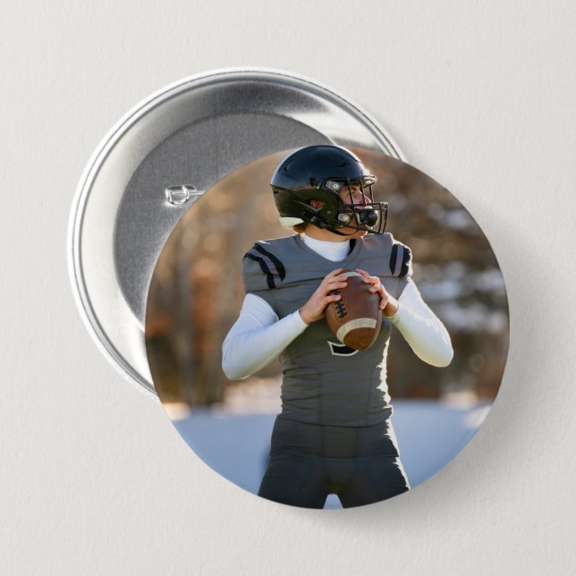 Custom Photo Player Game Day Personalized Sport Button (Front & Back)