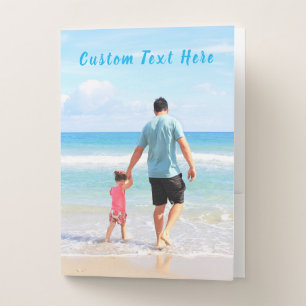 Custom Photo Pocket Folder Personalized Text