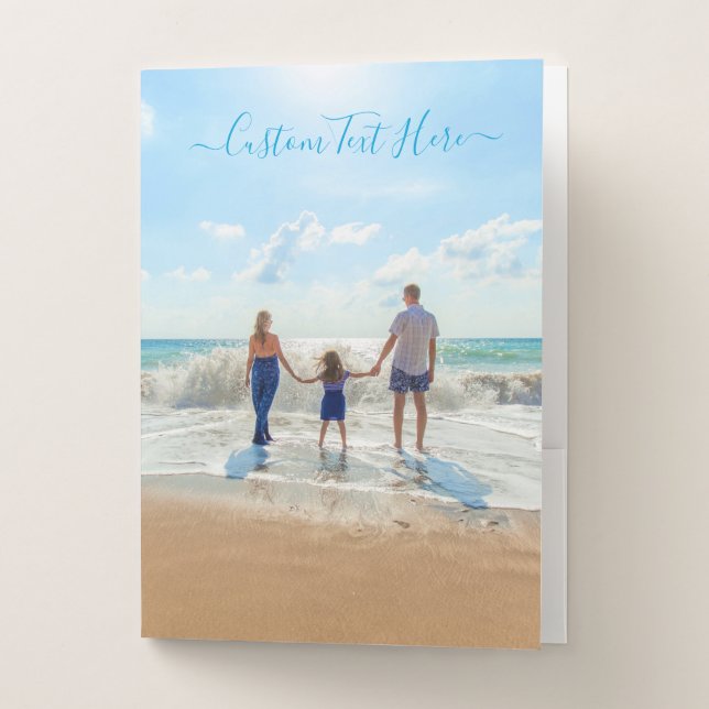 Custom Photo Pocket Folder Your Photos and Text (Front)