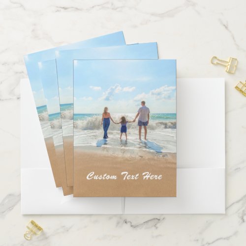 Custom Photo Pocket Folder Your Photos and Text