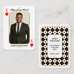 Custom Photo Poker Card, King of My Heart Gift Calling Card