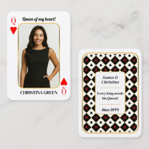 Custom Photo Poker Card, Queen of My Heart Gift Calling Card