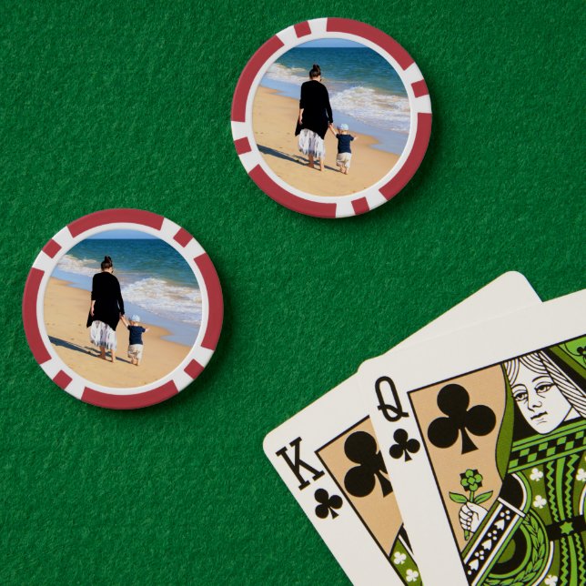 Custom Photo Poker Chips Your Favorite Photos Gift (Poker Table (Double))