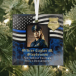 Custom Photo Police Officer Law Enforcement Glass Ornament at Zazzle