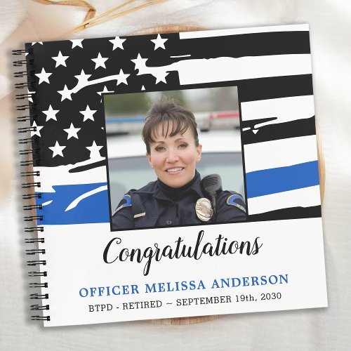 Custom Photo Police Retirement Party Guest Book  