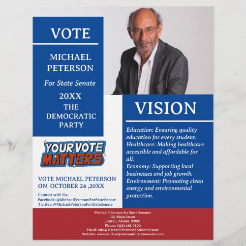 Custom Photo Political Campaign  Flyer