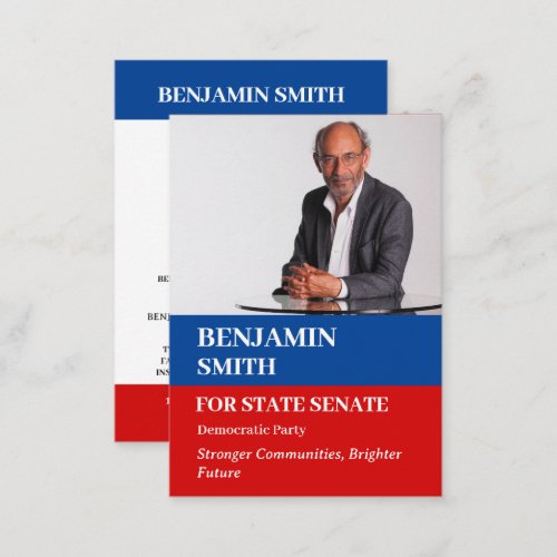 Custom Photo Political Campaign Politician Business Card