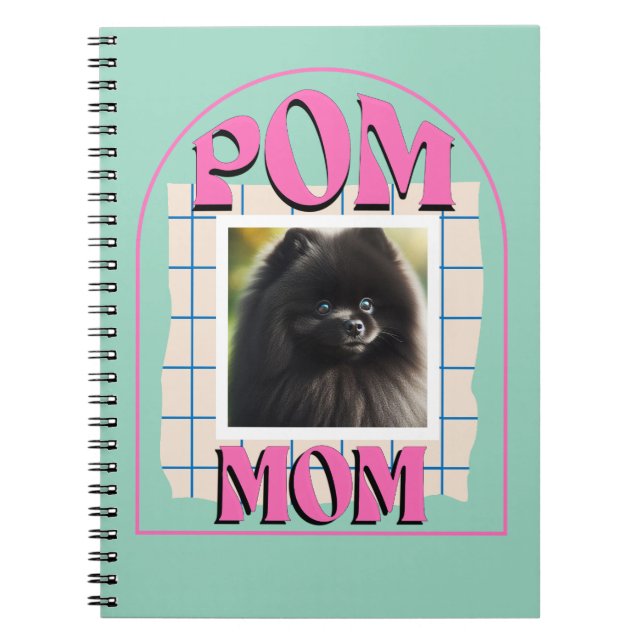 Custom Photo Pom Dog Mom Shirt Pomeranian Owner Notebook (Front)