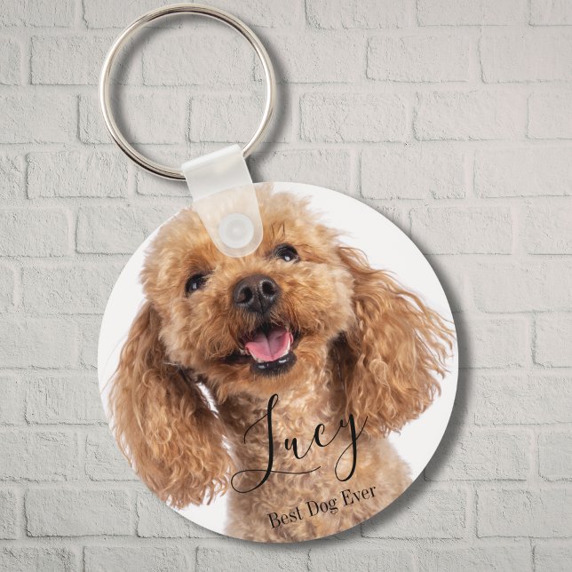 Custom Photo Poodle Personalized Dog Lover Keychain (Creator Uploaded)
