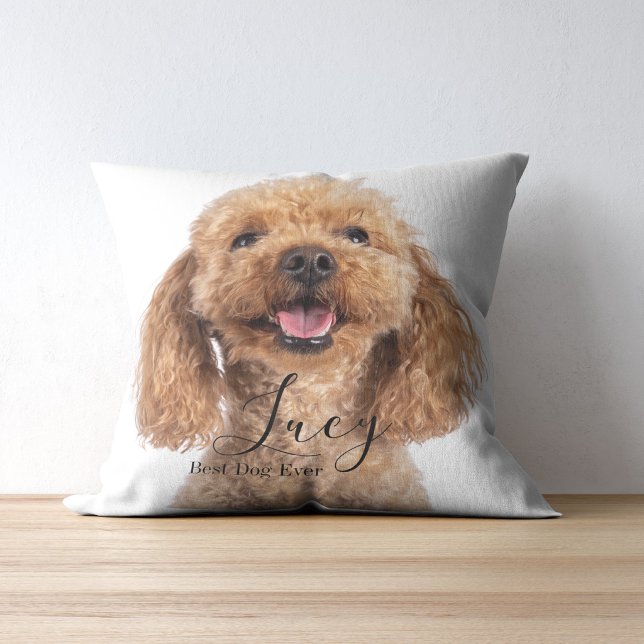 Custom Photo Poodle Personalized Throw Pillow (Creator Uploaded)