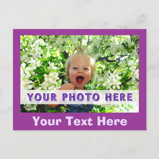 Custom Photo Postcards, Your TEXT below Picture Postcard | Zazzle