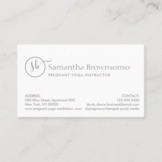 Custom Photo Pregnant Doula Birth Coach Business Card