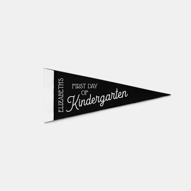 Custom Photo Prop First Day of School Pennant Flag (Front)