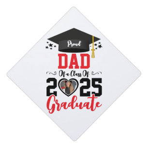 Custom Photo Proud Graduate Family 2025 Gifts Graduation Cap Topper
