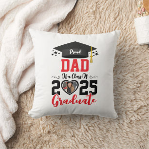 Custom Photo Proud Graduate Family 2025 Gifts Throw Pillow