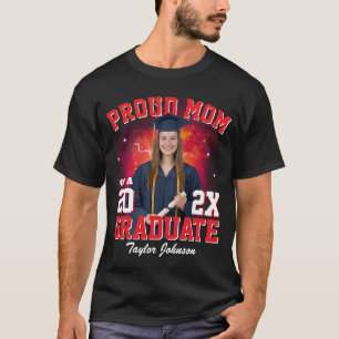 Custom Photo Proud Mom of Graduate Bootleg Rap T-Shirt