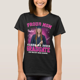 Custom Photo Proud Senior Mom Graduate Bootleg Rap T-Shirt
