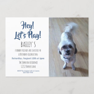 Custom Photo Puppy Dog Birthday Party Invitation