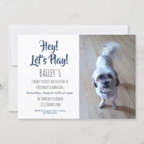 Custom Photo Puppy Dog Birthday Party Invitation