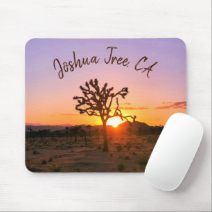 Custom Photo Purple Orange Sunset Joshua Tree Mouse Pad