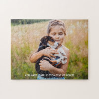 Custom Photo Puzzle With Custom Text Dog Child etc