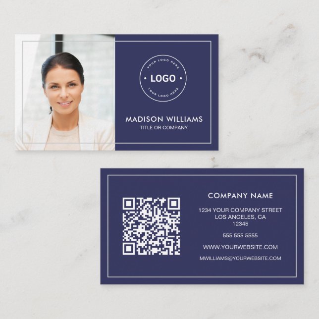 Custom Photo QR Code Business Card (Front/Back)