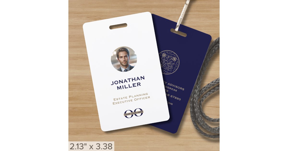 Custom Photo QR Code Employee ID Badge | Zazzle