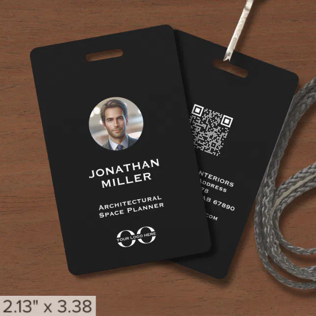 Custom Photo QR Code Employee ID Badge | Zazzle