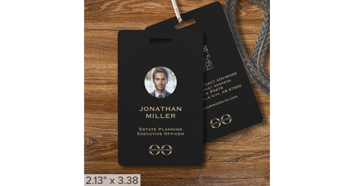 Code Role Id Badges Custom Photo QR Code Employee ID Badge | Zazzle