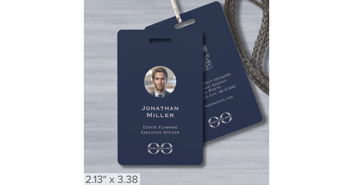 Custom Photo QR Code Logo Employee ID Badge | Zazzle